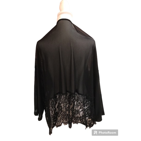 Shein Women's One Size Open ‎ Front Short  Sleeve  Black Lace Kimono - Picture 3 of 11